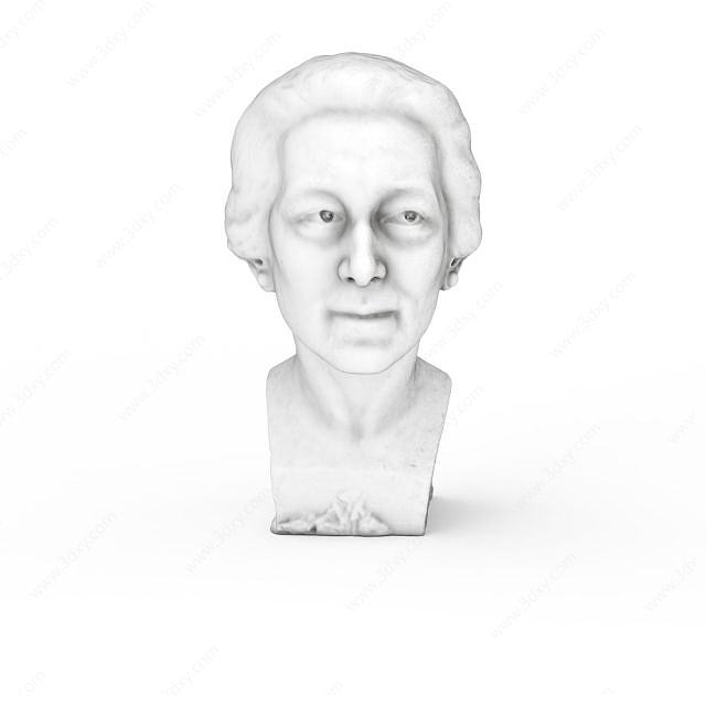 妇女头像雕塑3D模型