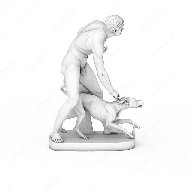 欧洲人物雕塑3D模型