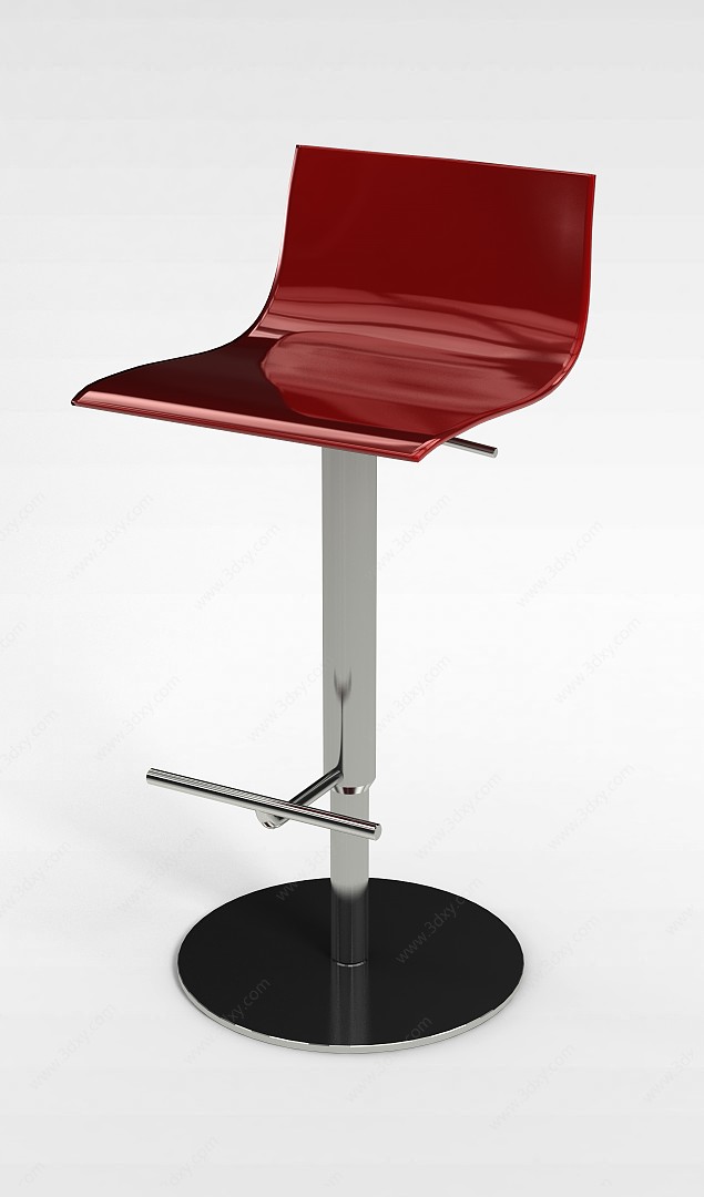 红色酒吧椅3D模型