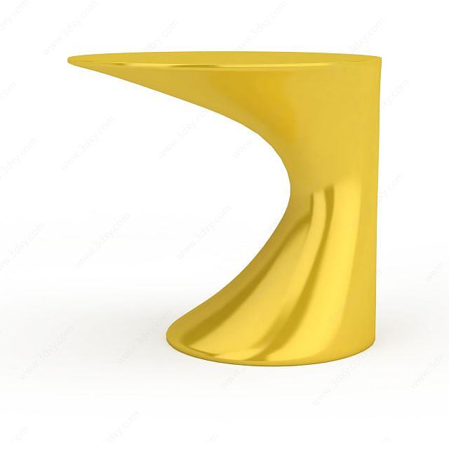 创意黄色凳子3D模型
