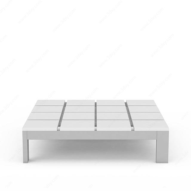 白色方形沙发3D模型