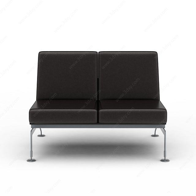黑色双人沙发3D模型