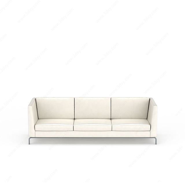 白色布艺沙发3D模型
