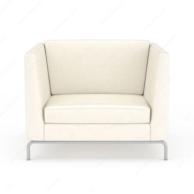 白色现代沙发3D模型