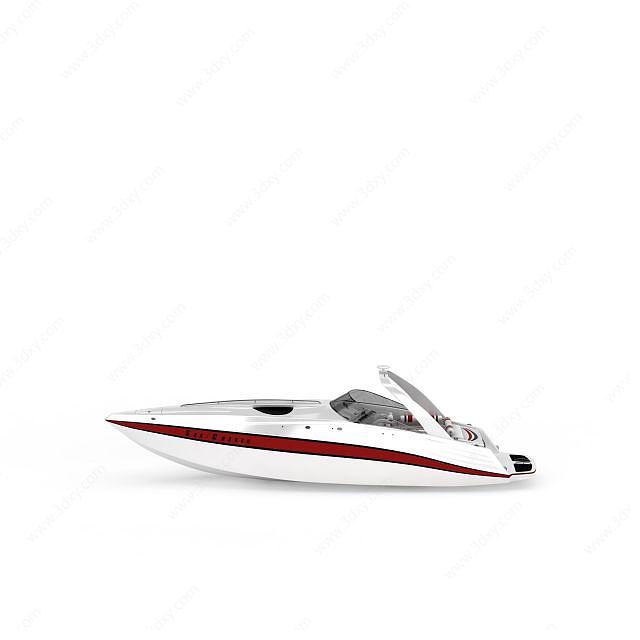 白色游艇3D模型