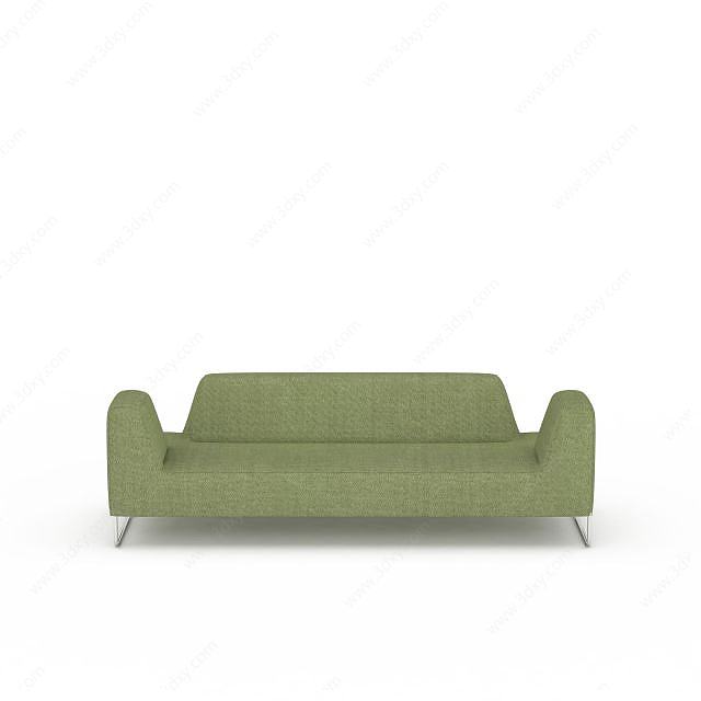 现代绿色沙发3D模型