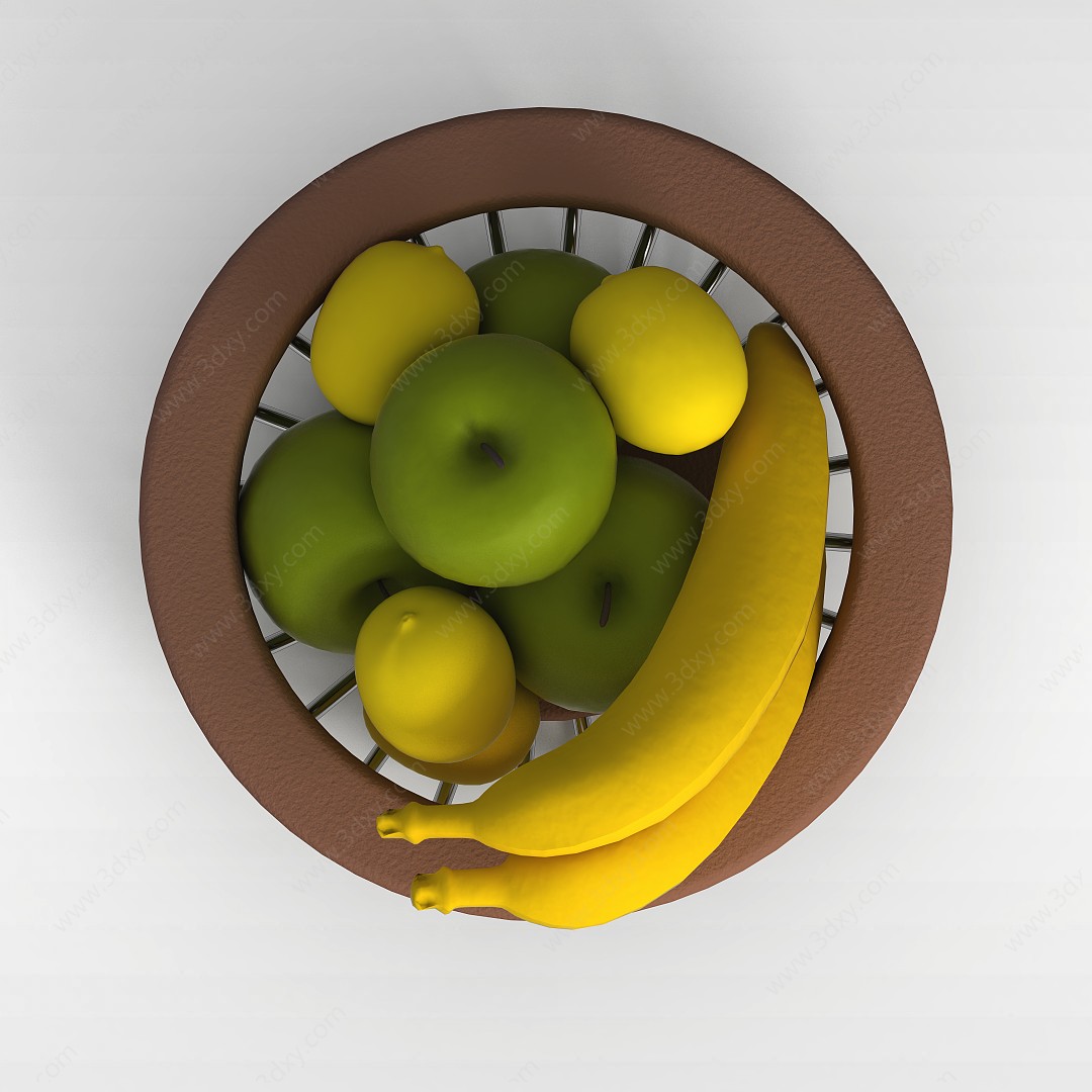 简约水果篮3D模型