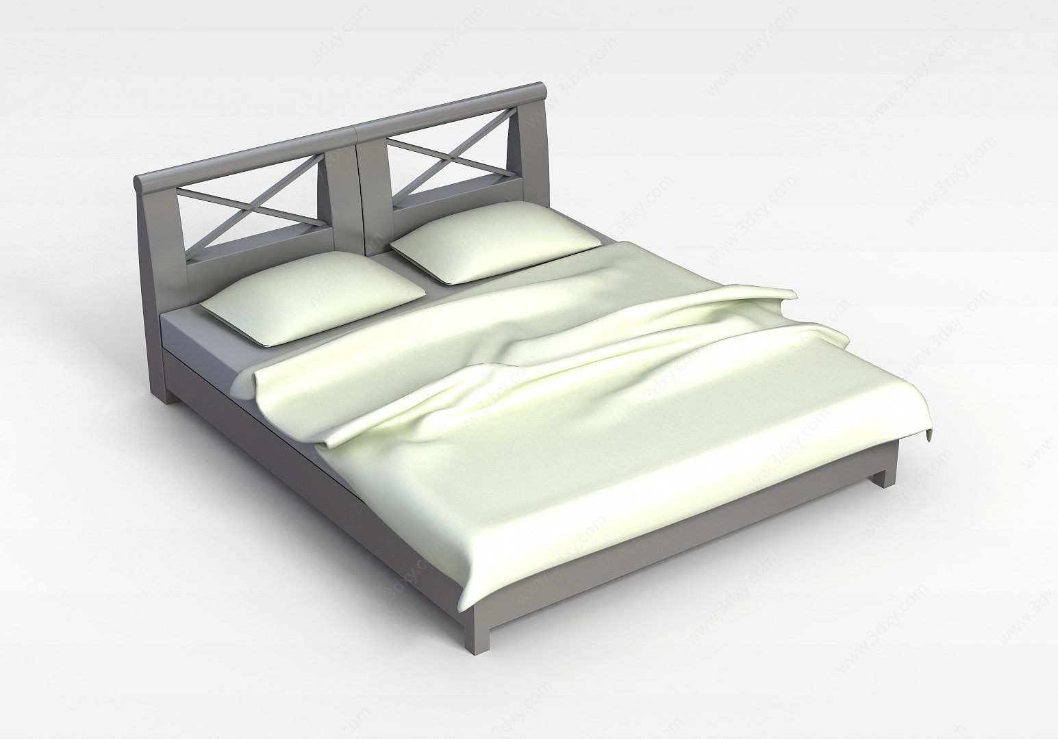 创意双人床3D模型