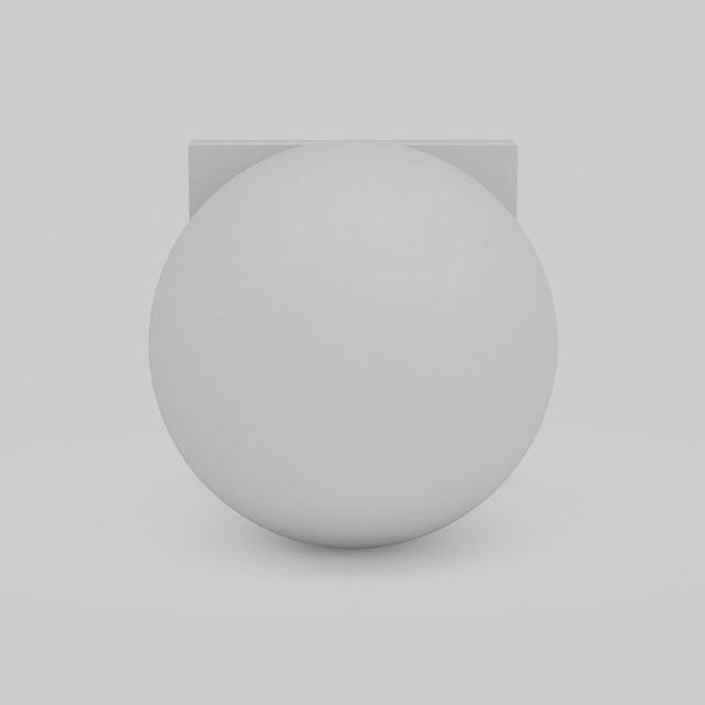 白色圆球灯3D模型