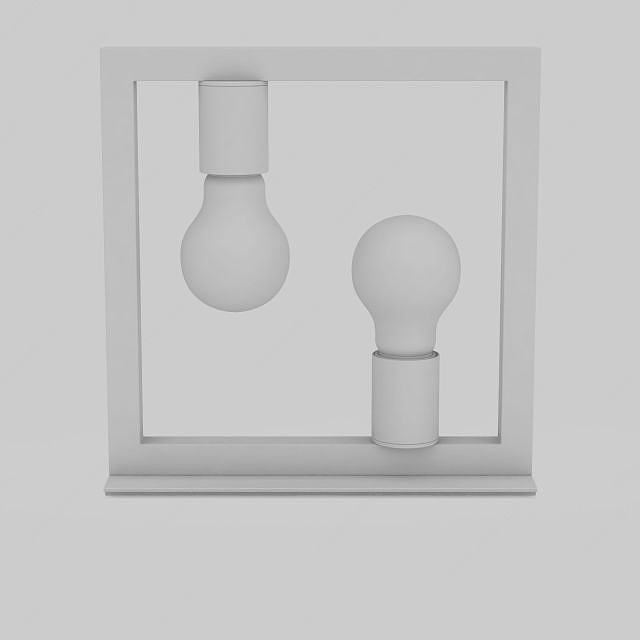 创意方框台灯3D模型