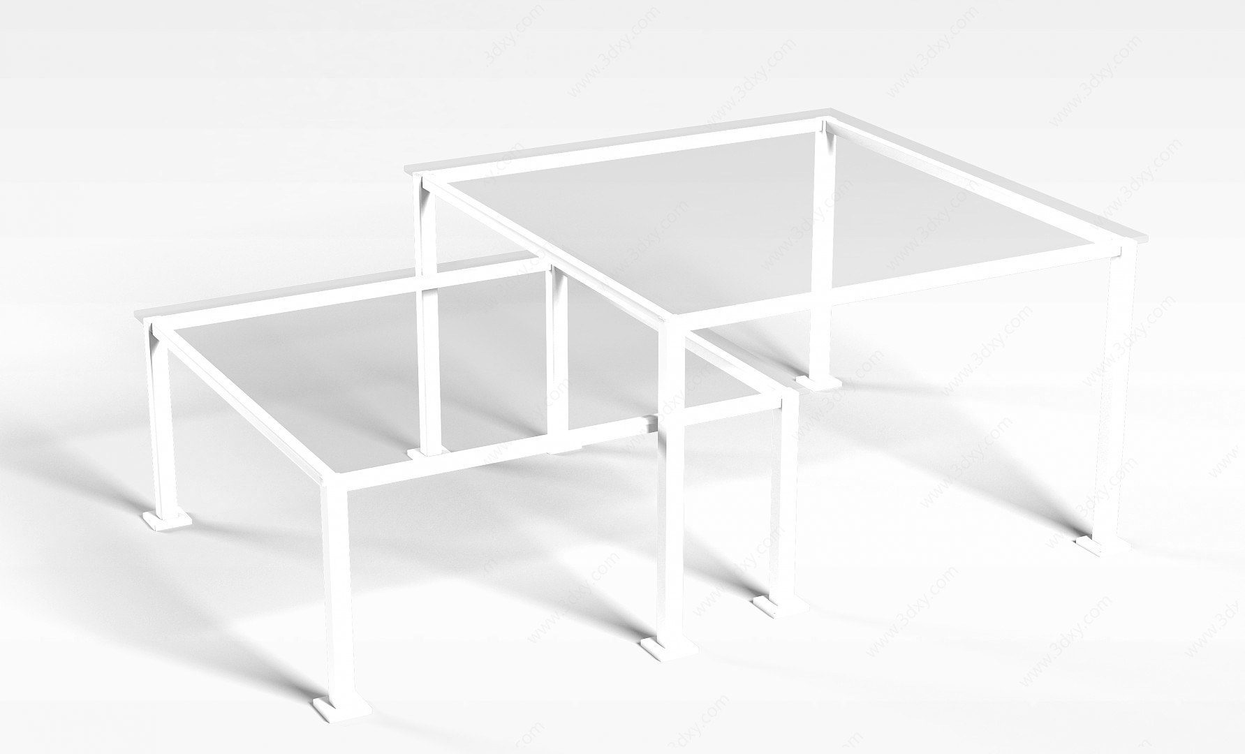 简约玻璃桌3D模型