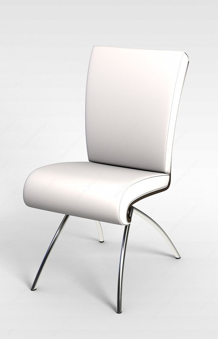 现代白色单人椅3D模型