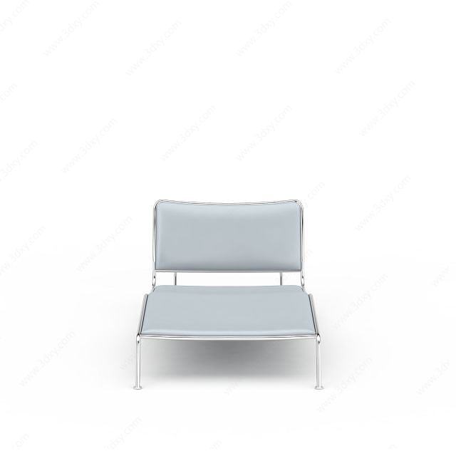 现代蓝色沙发椅3D模型