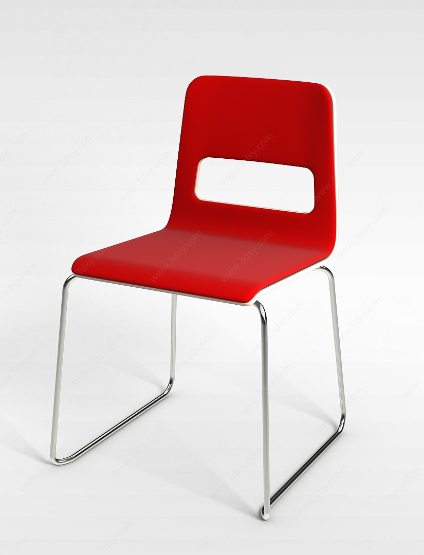 红色单人座椅3D模型