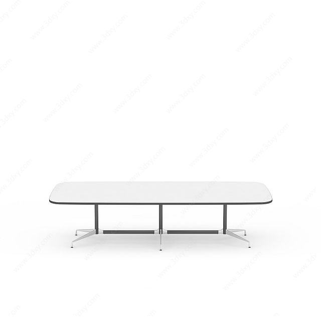 白色简约桌子3D模型