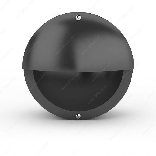 黑色圆形路灯3D模型