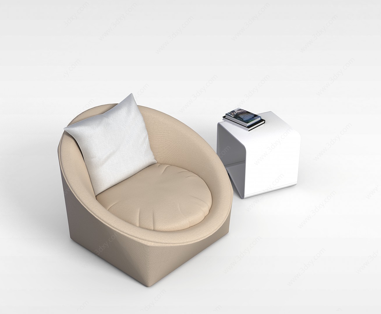 圆形单人沙发3D模型