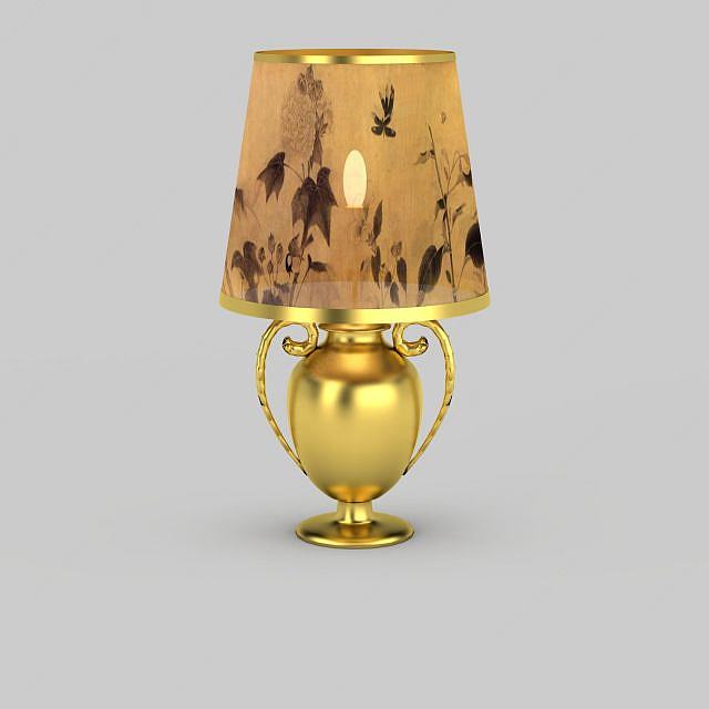 金色欧式台灯3D模型