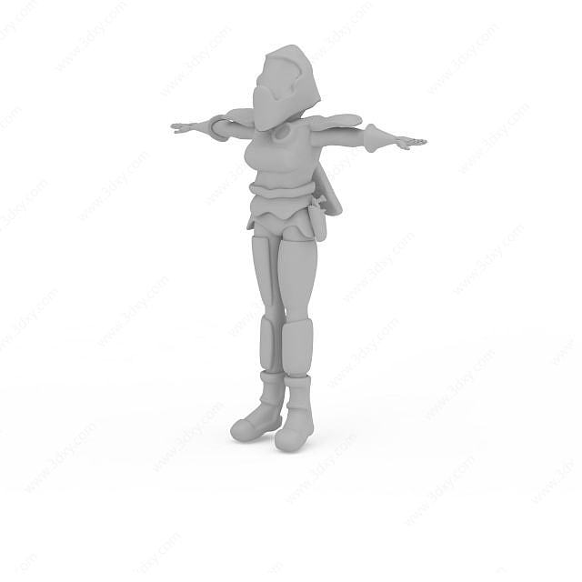 女战士3D模型