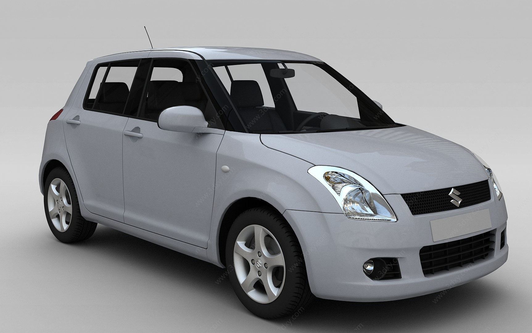 银灰色铃木汽车3D模型