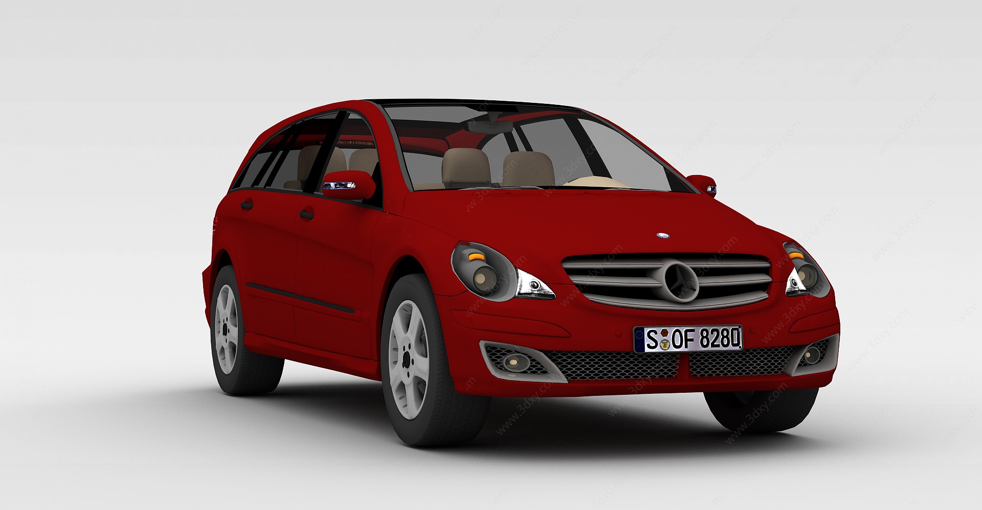 红色奔驰跑车3D模型