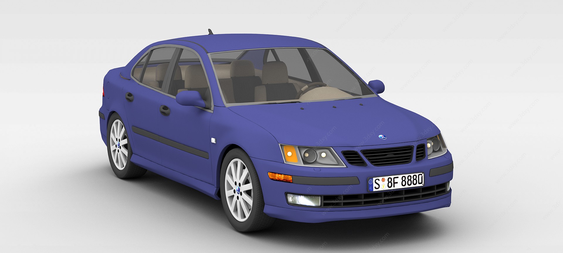 蓝色时尚汽车3D模型
