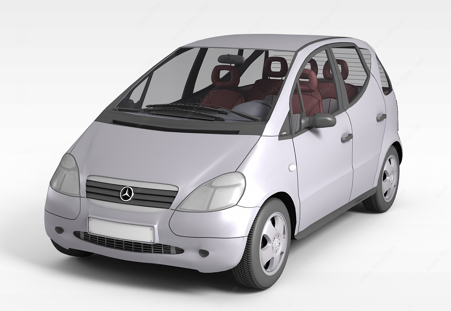 银灰色奔驰汽车3D模型