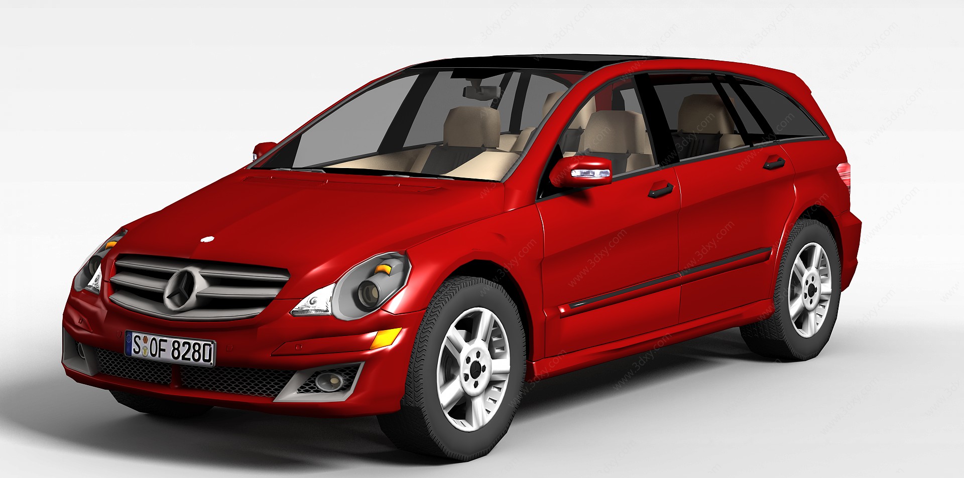 红色奔驰汽车3D模型