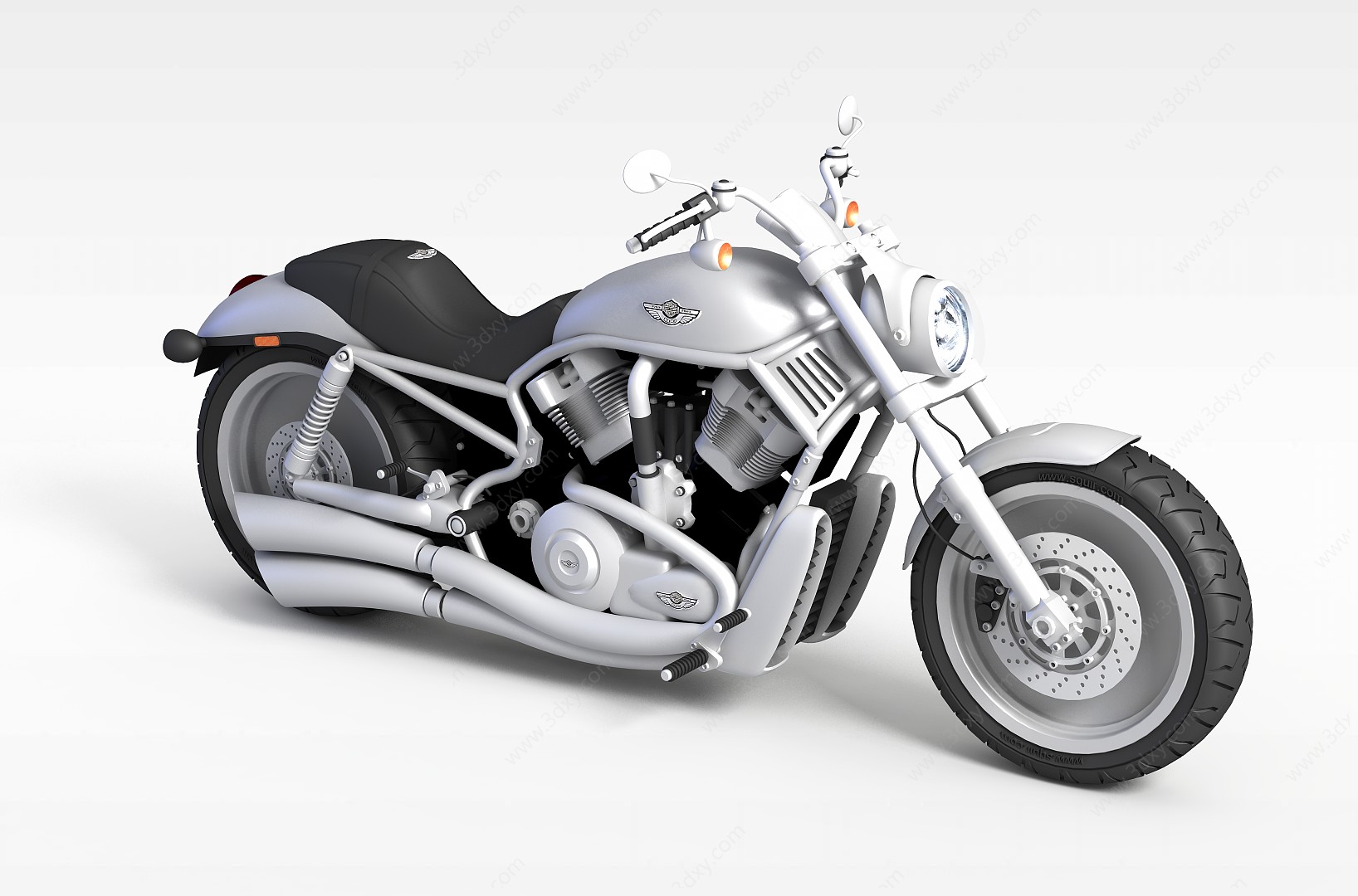 白色摩托车3D模型