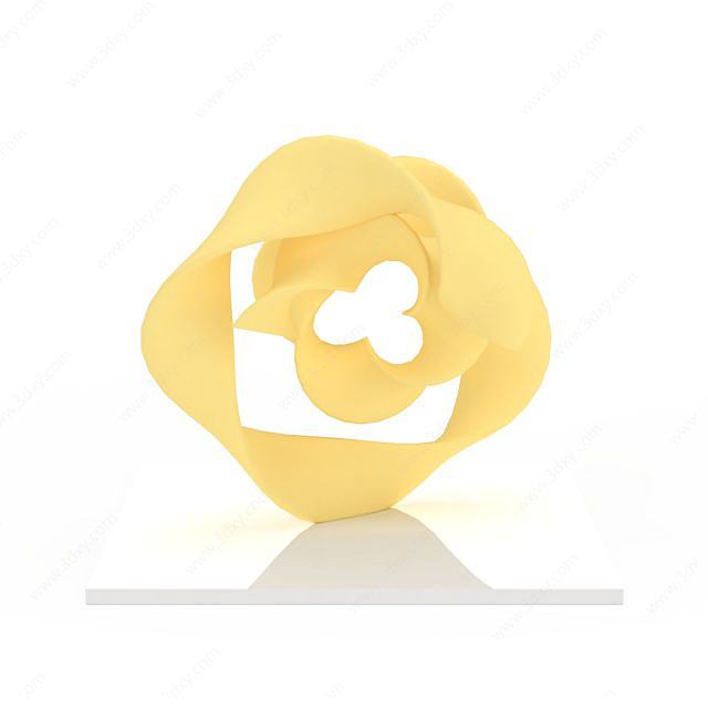 黄色花朵摆件3D模型