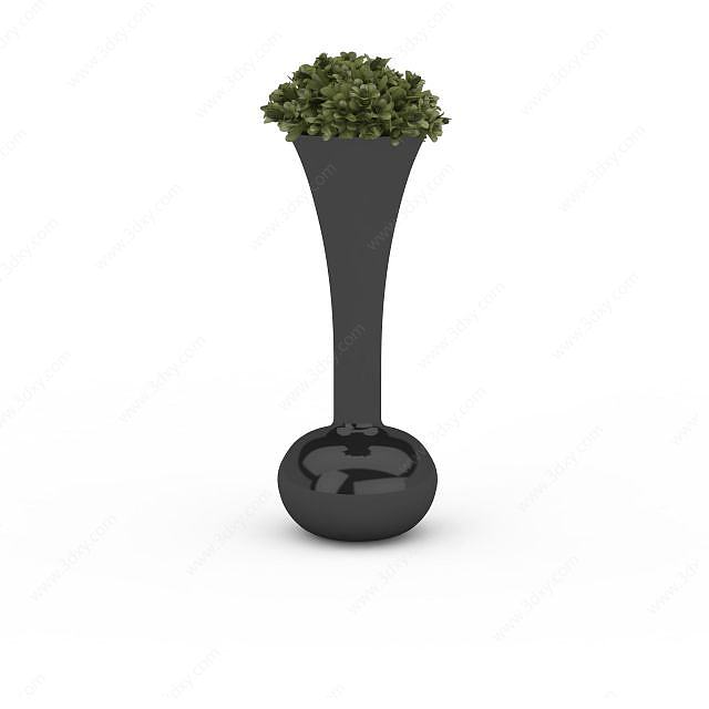 黑色陶瓷花瓶3D模型