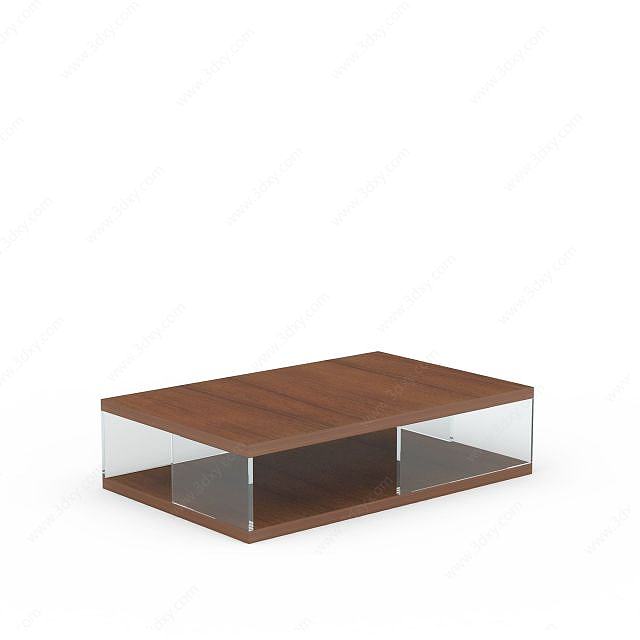 四方简约木桌3D模型