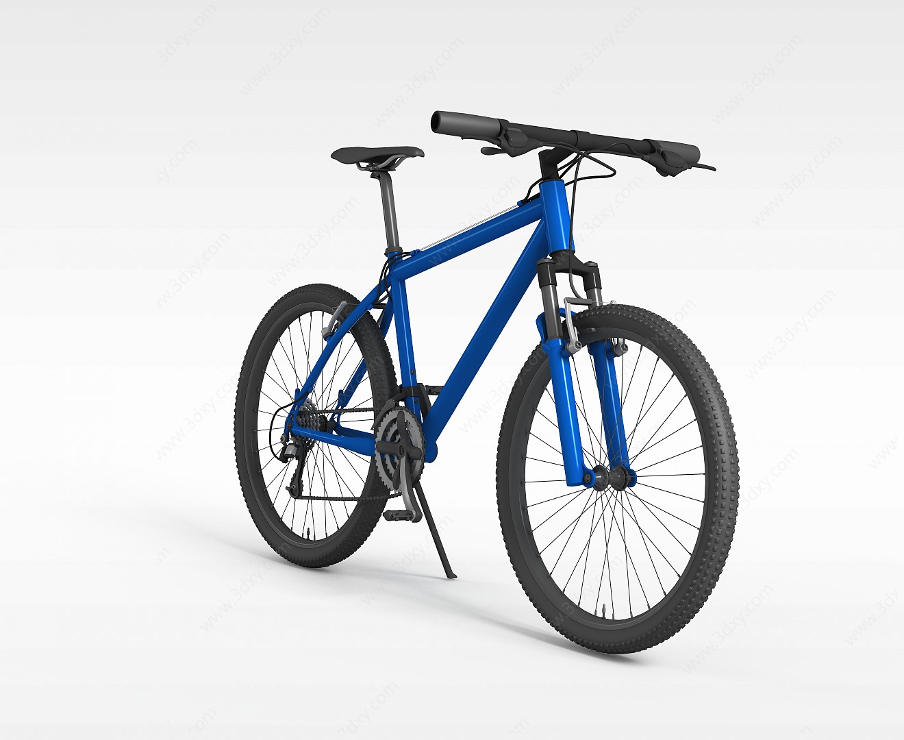 蓝色自行车3D模型