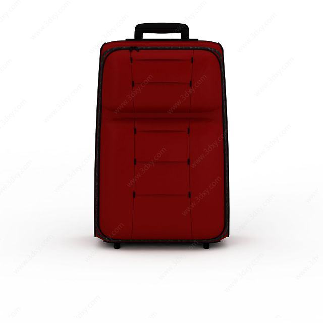 红色行李箱3D模型