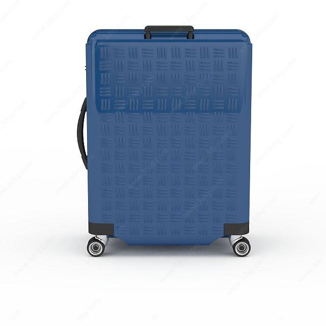 蓝色行李箱3D模型