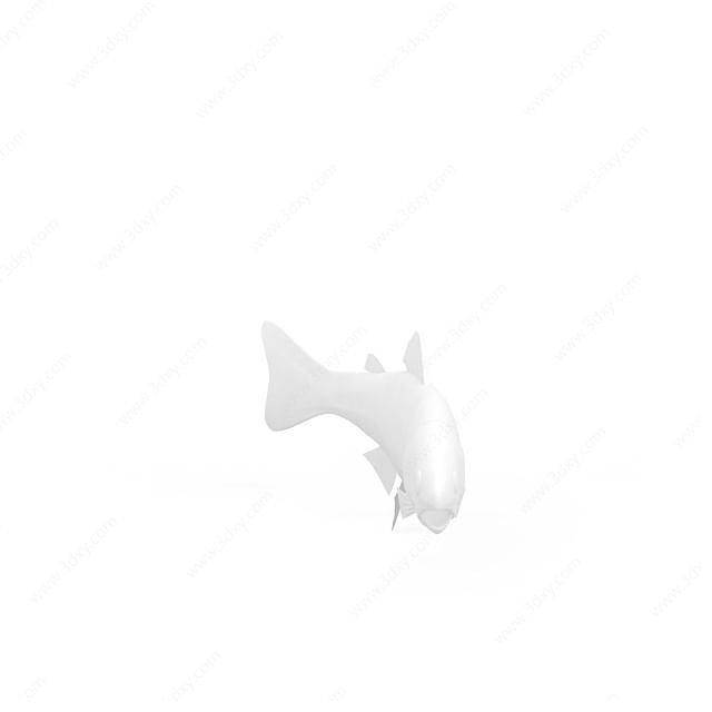 白色观赏鱼3D模型