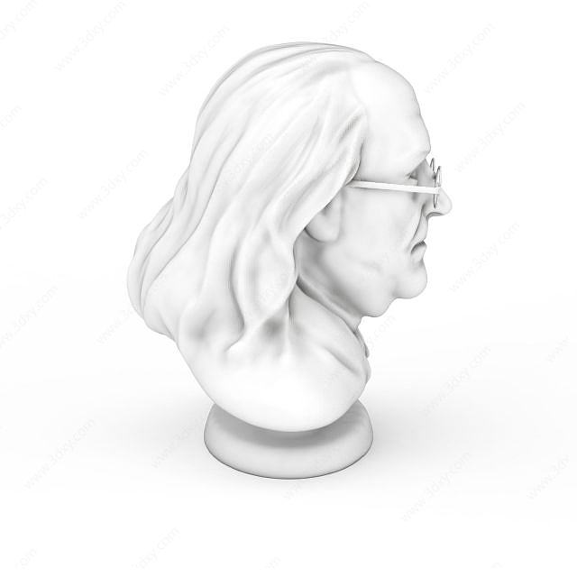 本杰明富兰克林人物雕像3D模型