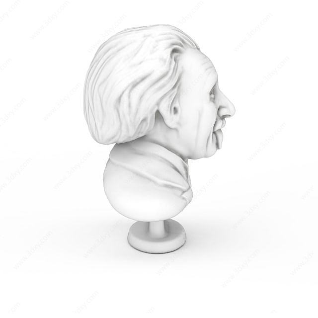 爱因斯坦人物雕像3D模型