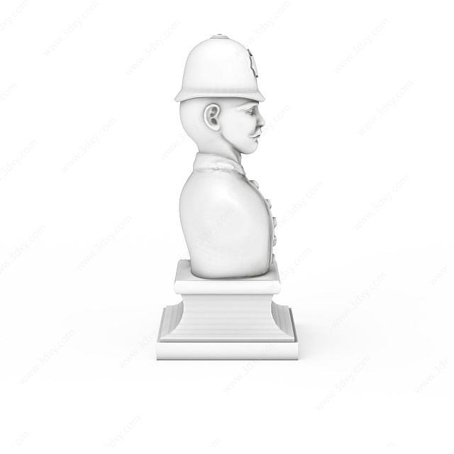 英国警察雕像3D模型