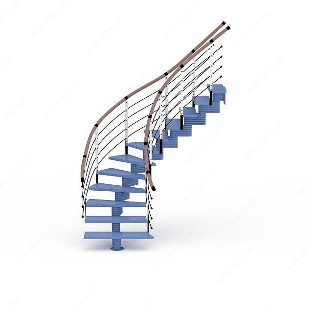 蓝色楼梯3D模型