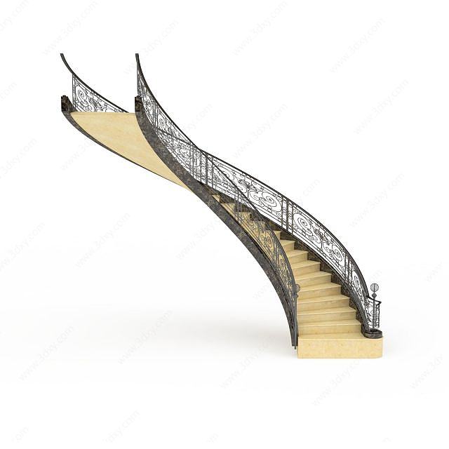 欧式旋转楼梯3D模型