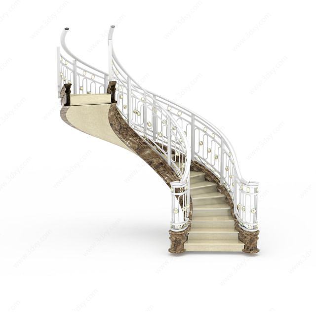 欧式弧形楼梯3D模型