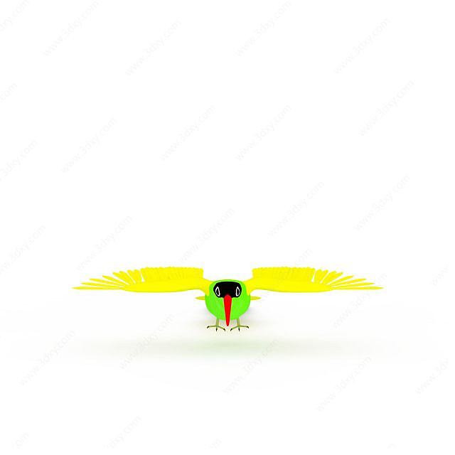 绿色小鸟3D模型