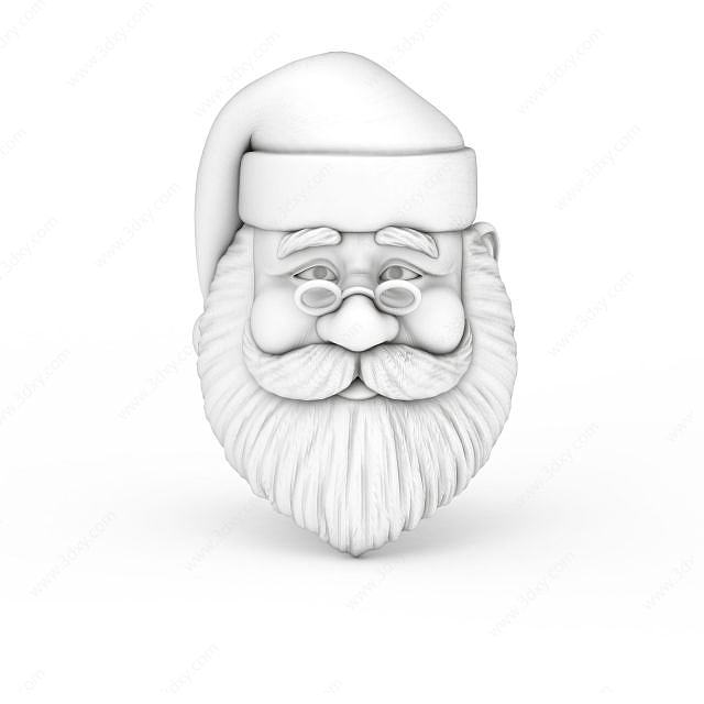 圣诞老人白色雕像3D模型
