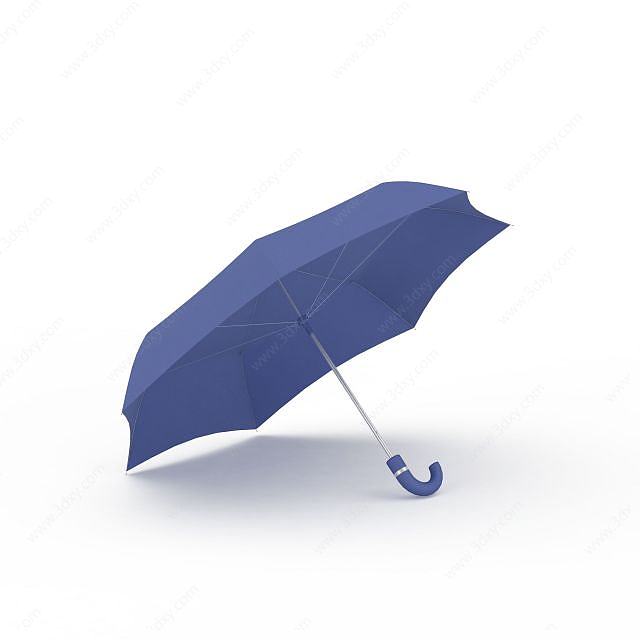 蓝色雨伞3D模型