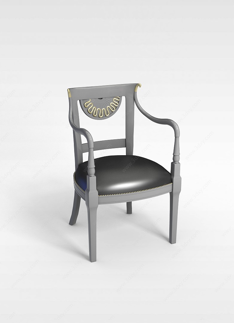 银色椅子3D模型