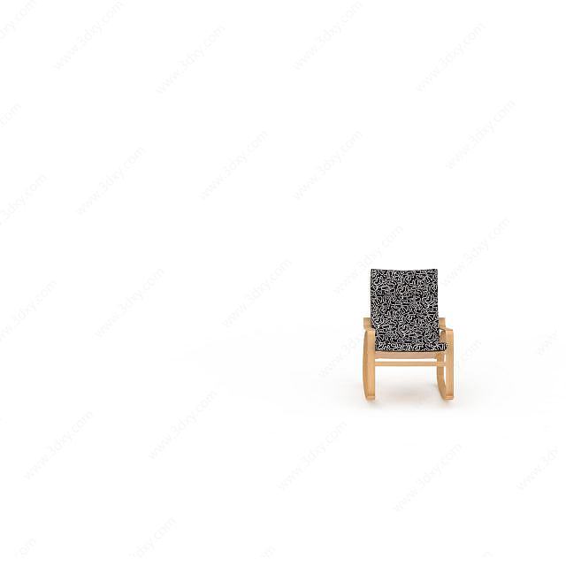 木制摇椅3D模型