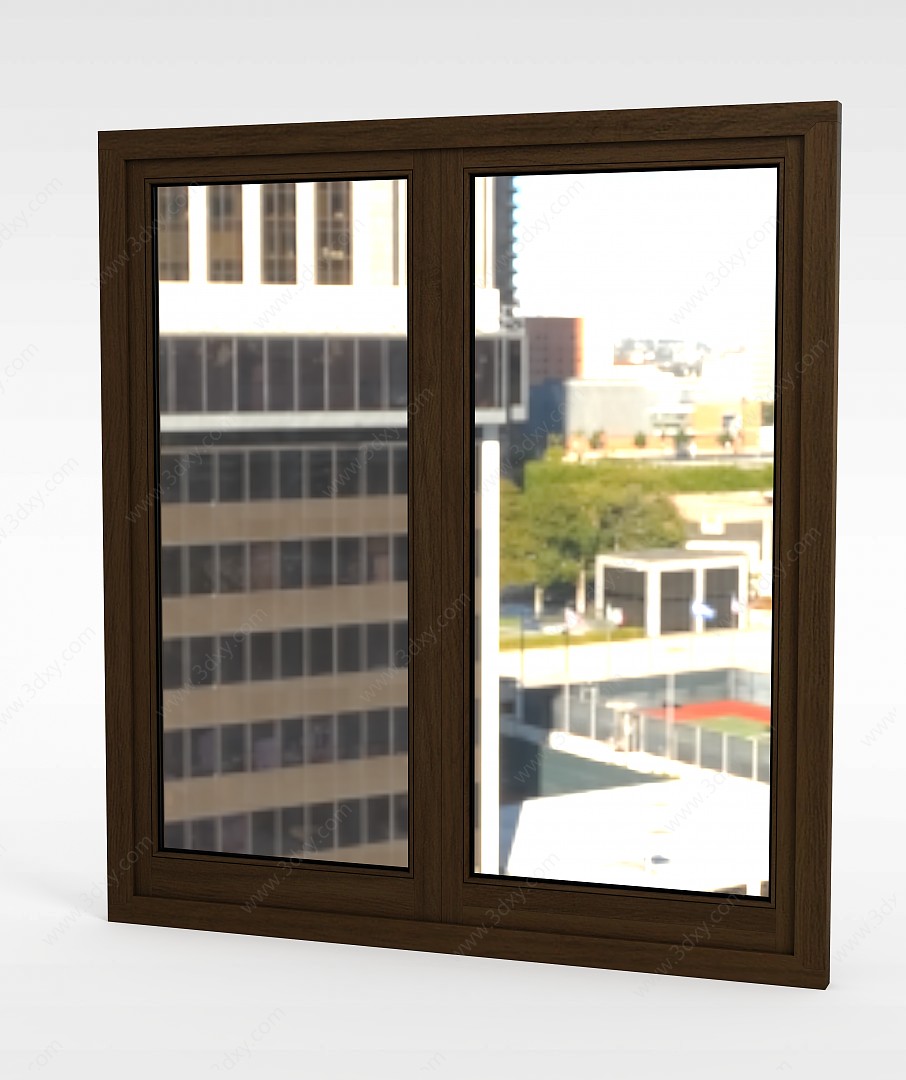 木制现代窗户3D模型