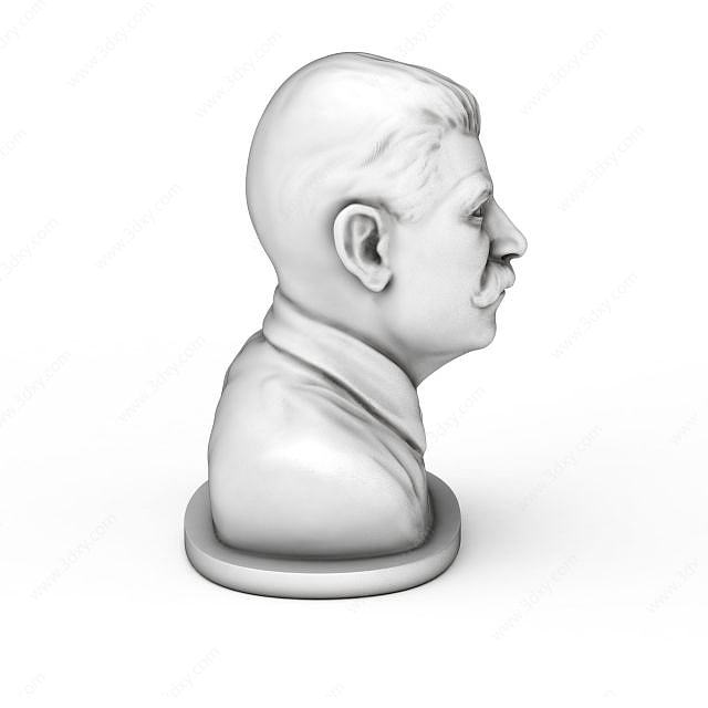 斯大林人头石膏雕像3D模型