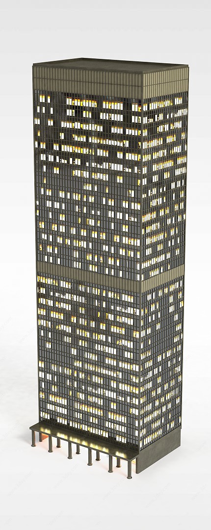 大厦夜景楼3D模型